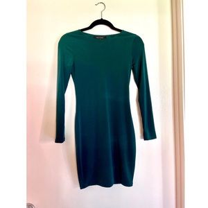 •high street• green long sleeve dress: